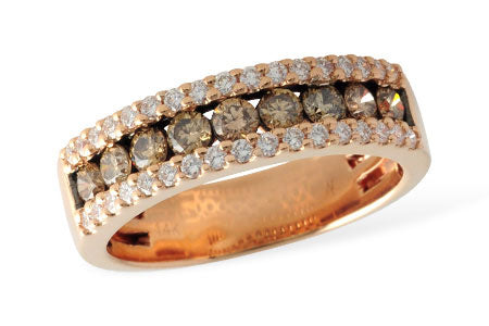 Allison Kaufman Brown Diamond Wedding Band in 14K Rose Gold, 0.97 ctw