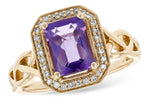 Allison Kaufman Amethyst & Diamond Ring in 14K Yellow Gold, 1.53 ctw