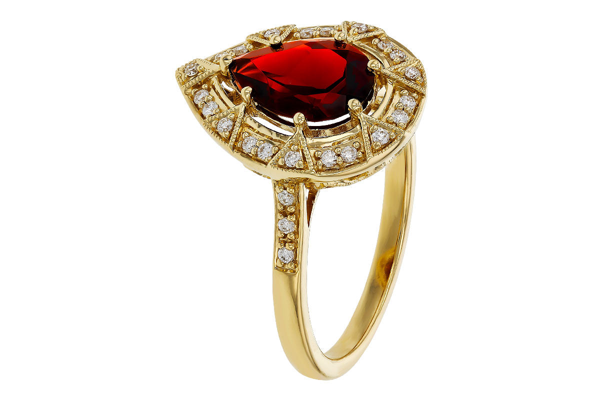 Allison Kaufman Garnet & Diamond Ring in 14K Yellow Gold, 1.98 ctw, alternate view