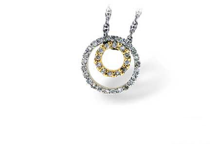 Allison Kaufman Diamond Necklace in 14K Yellow & White Gold, 0.14 ctw (N7108)