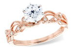 Allison Kaufman Diamond Engagement Ring Semi-Mount in 14K Rose Gold, 0.06 ctw (L7752)