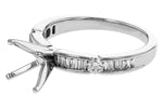 Allison Kaufman Baguette Diamond Engagement Ring Semi-Mount in 14K White Gold, 0.40 ctw, alternate view