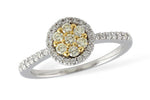 Allison Kaufman Yellow Diamond Ring in 14K Two-Tone Gold, 0.45 ctw
