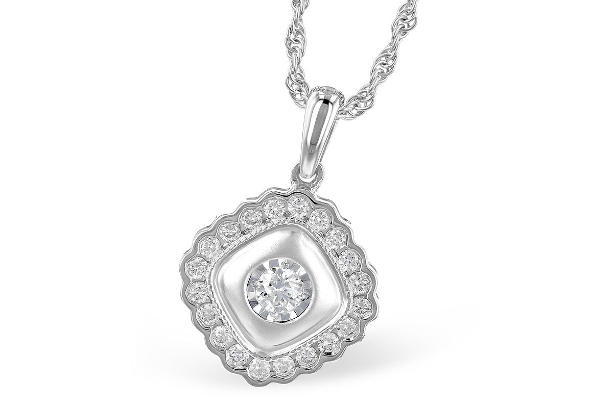 Allison Kaufman Diamond Necklace in 14K White Gold, 0.30 ctw (N8205)