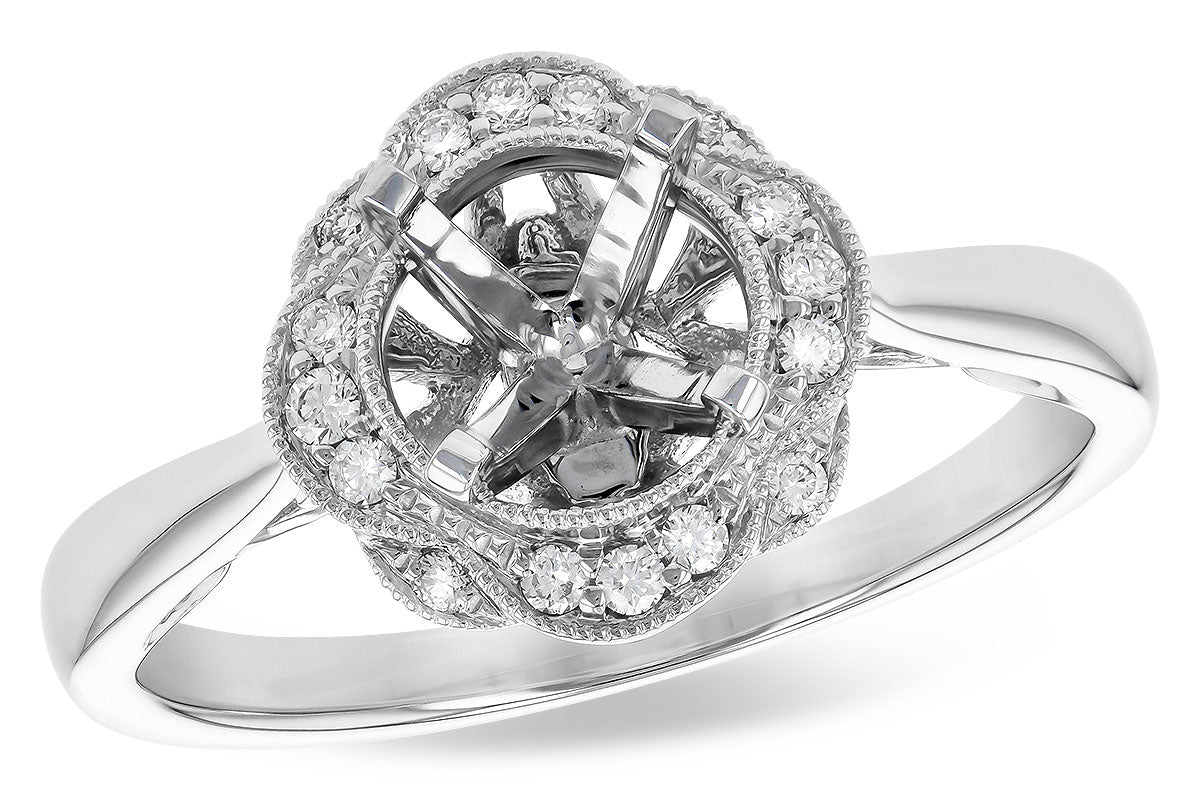 Allison Kaufman Diamond Engagement Ring Semi-Mount in 14K White Gold, 0.12 ctw (L7793)