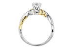 Allison Kaufman Diamond Engagement Ring Semi-Mount in 14K Yellow & White Gold, 0.09 ctw (L7540), alternate view