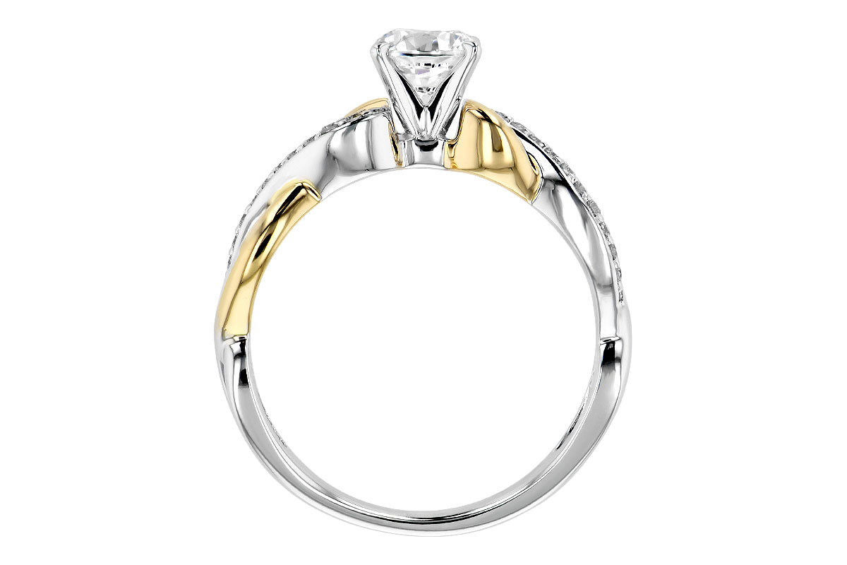 Allison Kaufman Diamond Engagement Ring Semi-Mount in 14K Yellow & White Gold, 0.09 ctw (L7540), alternate view