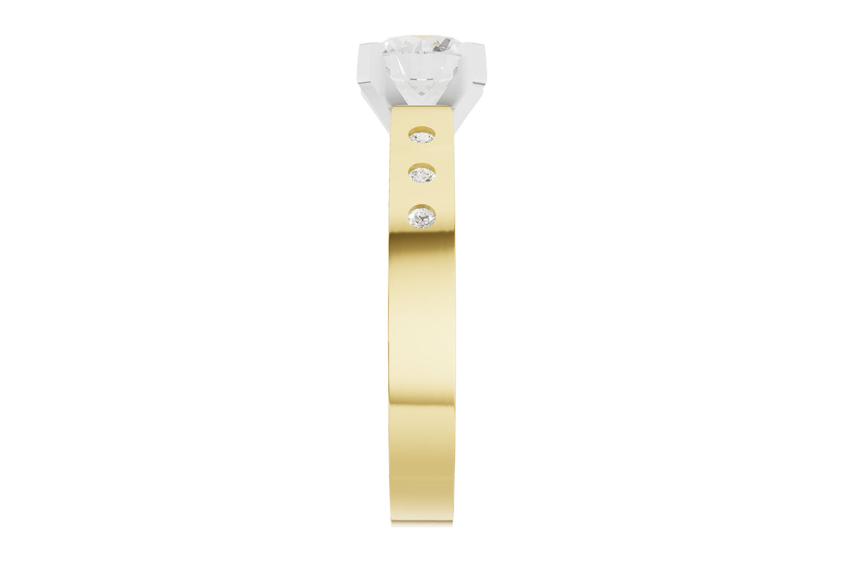 Allison Kaufman Diamond Engagement Ring Semi-Mount in 14K Yellow Gold, 0.09 ctw (L7932), alternate view