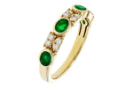 Allison Kaufman Emerald & Diamond Wedding Band in 14K Yellow Gold, 0.68 ctw, alternate view