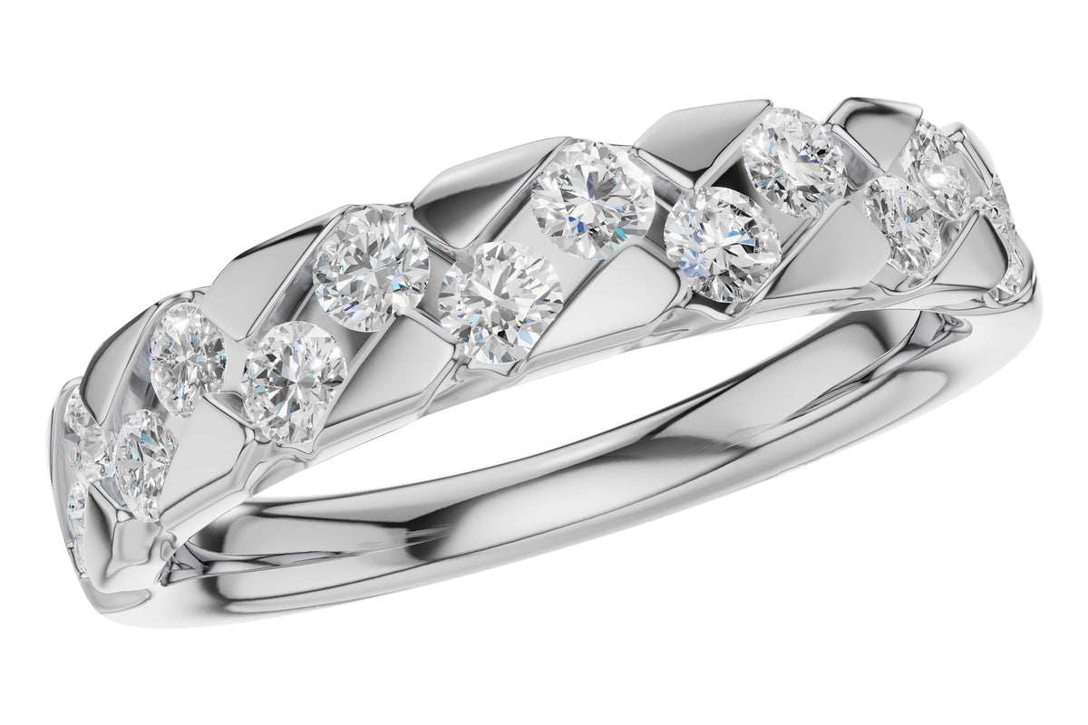 Allison Kaufman Diamond Wedding Band in 14K White Gold, 0.66 ctw
