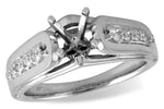 Allison Kaufman Diamond Engagement Ring Semi-Mount in 14K White Gold, 0.24 ctw (L7474)
