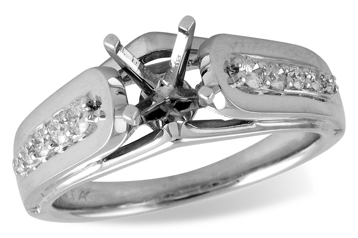 Allison Kaufman Diamond Engagement Ring Semi-Mount in 14K White Gold, 0.24 ctw (L7474)
