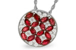 Allison Kaufman Ruby & Diamond Necklace in 14K White Gold, 1.92 ctw