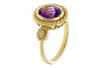 Allison Kaufman Amethyst & Diamond Ring in 14K Yellow Gold, 1.40 ctw, alternate view