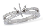 Allison Kaufman Diamond Engagement Ring Semi-Mount in 14K White Gold, 0.18 ctw (L7614)