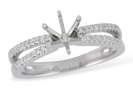 Allison Kaufman Diamond Engagement Ring Semi-Mount in 14K White Gold, 0.18 ctw (L7614)