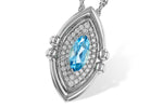 Allison Kaufman Blue Topaz & Diamond Necklace in 14K White Gold, 0.70 ctw