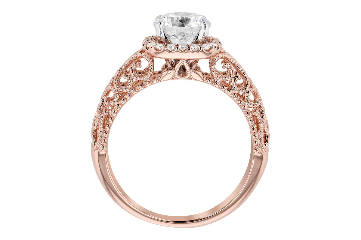 Allison Kaufman Diamond Engagement Ring Semi-Mount in 14K Rose Gold, 0.16 ctw (L7718), alternate view