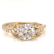 14 Karat Yellow Gold Diamond Semi-Mount Engagement Ring