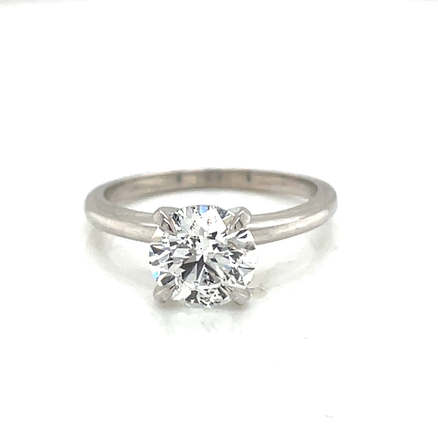 14 Karat White Gold Round Diamond Solitaire Engagement Ring