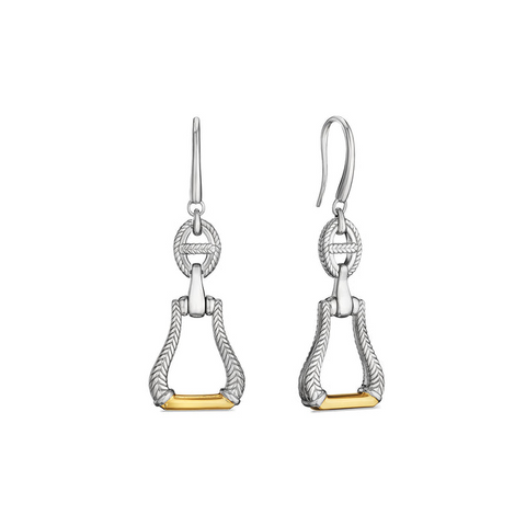 Vienna Stirrup Drop Earrings With 18K Gold