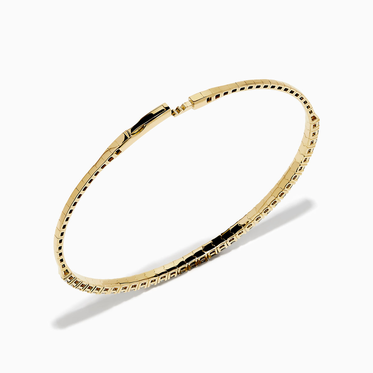 Flexible Diamond Bangle Bracelet in 14K Yellow Gold view 2