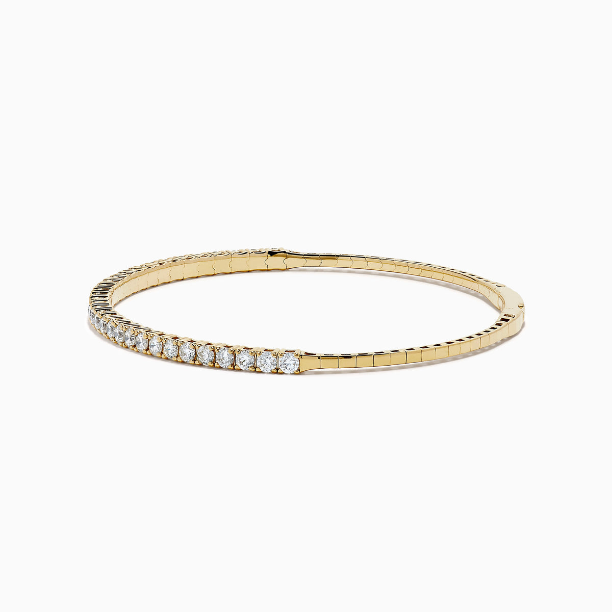 Flexible Diamond Bangle Bracelet in 14K Yellow Gold view 4