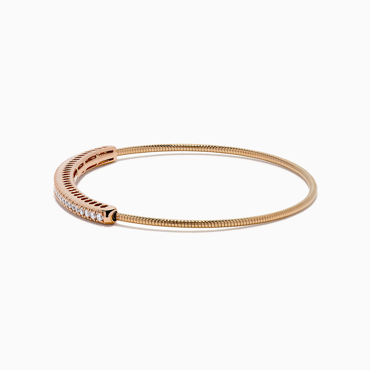 Flexible Diamond Bangle in 14K Rose Gold view 2