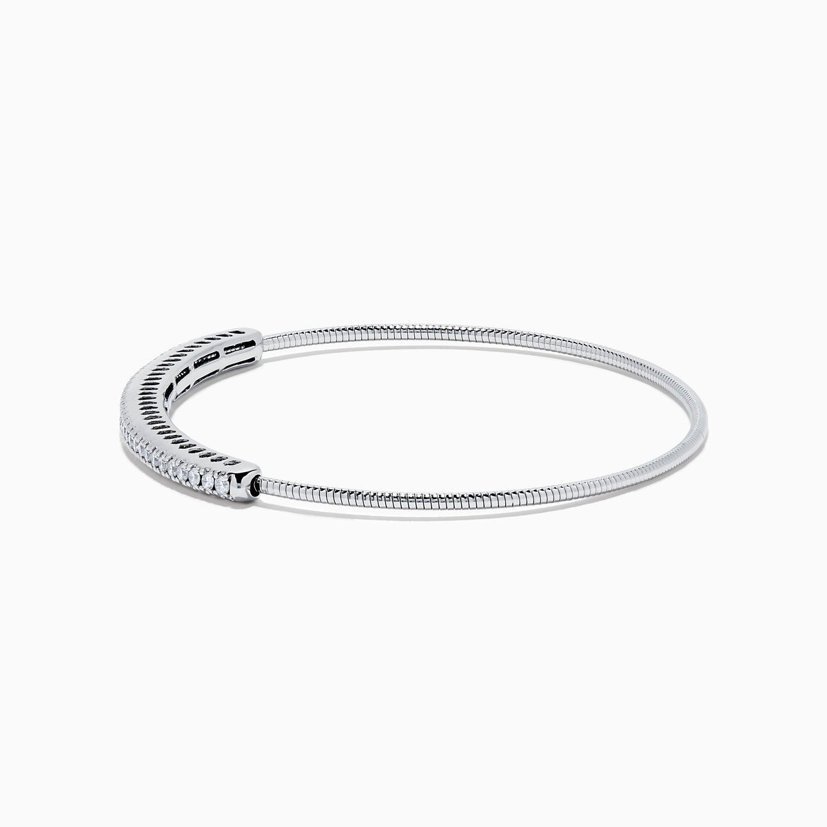 Flexible Diamond Bangle in 14K White Gold view 2