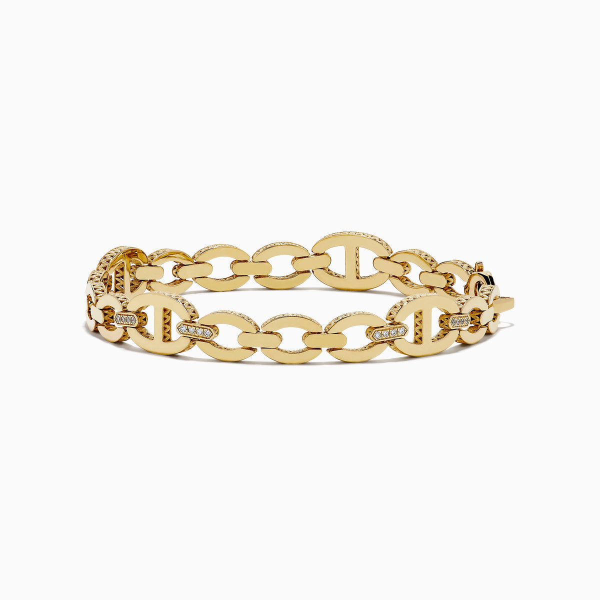 Chain Link Diamond Bracelet in 14K Yellow Gold