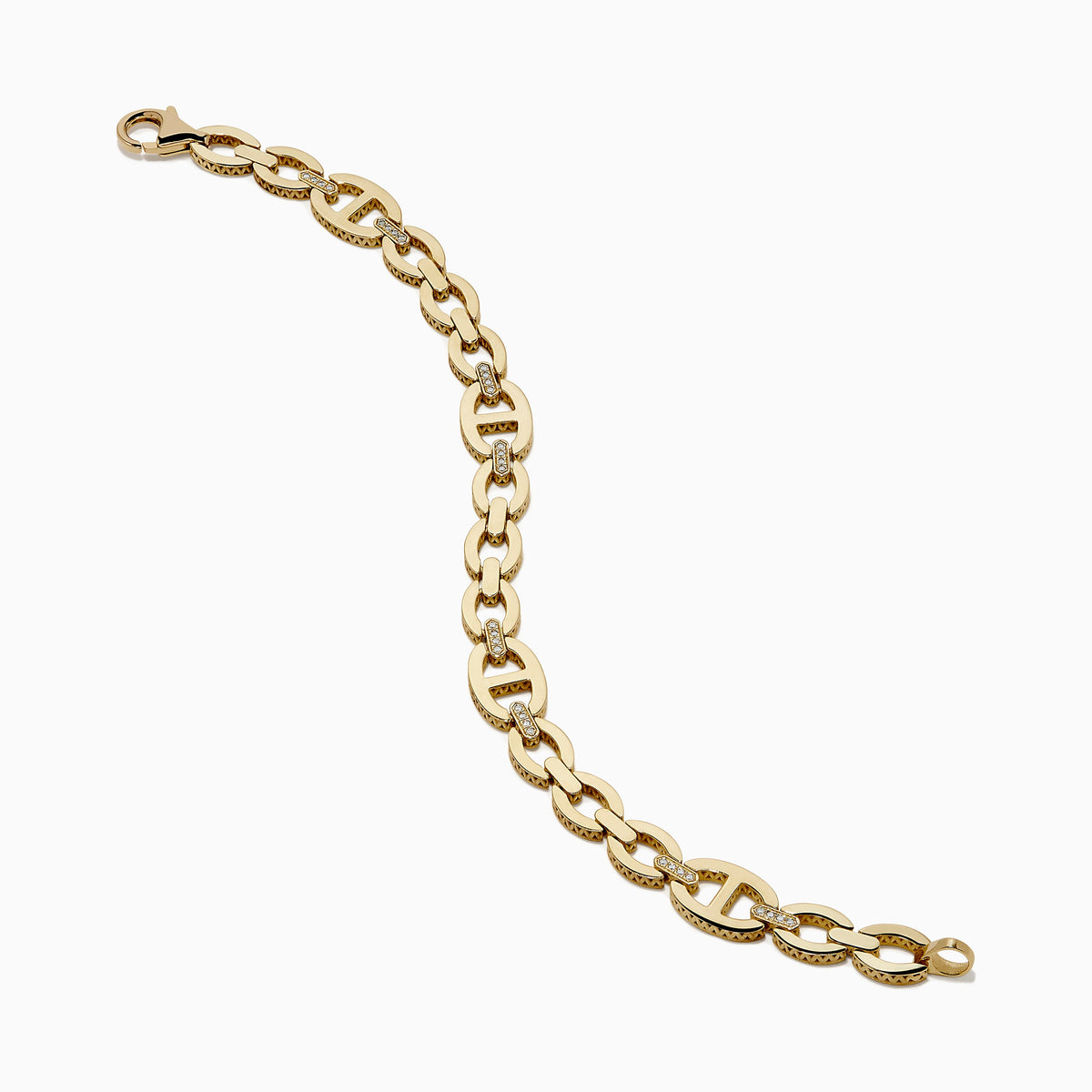Chain Link Diamond Bracelet in 14K Yellow Gold view 2