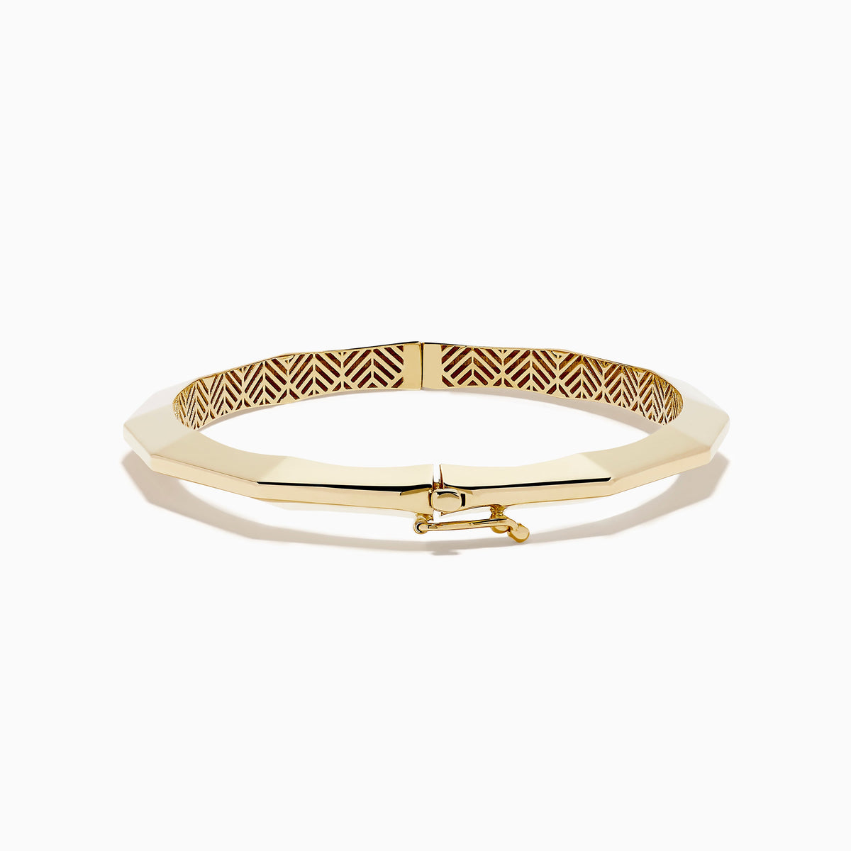Geometric Bamboo Bangle in 14K Yellow Gold view 4