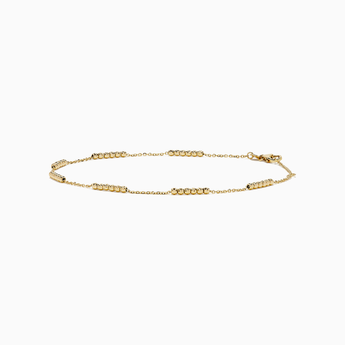 Beaded Station Anklet in 14K Yellow Gold view 3
