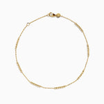 Beaded Station Anklet in 14K Yellow Gold