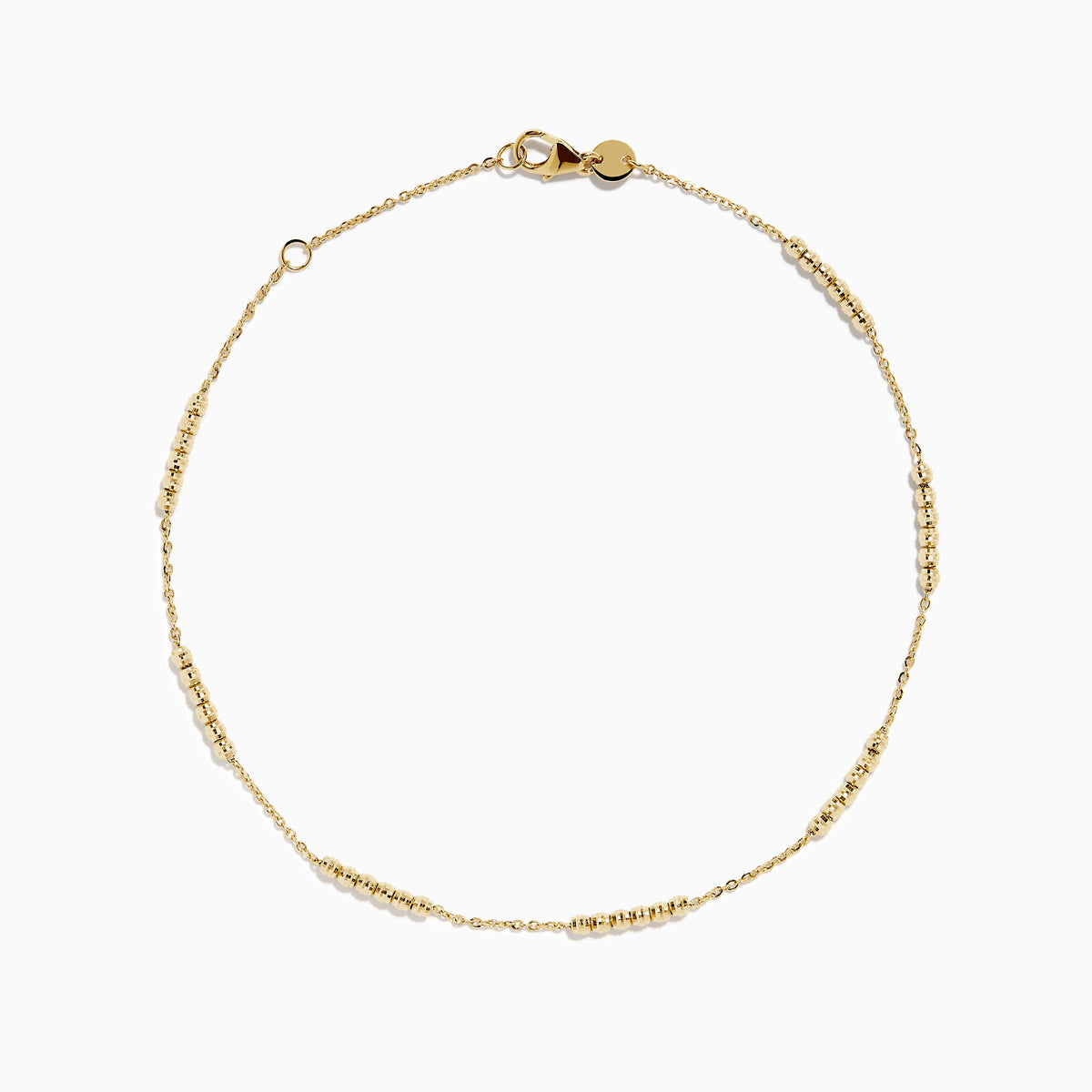 Beaded Station Anklet in 14K Yellow Gold