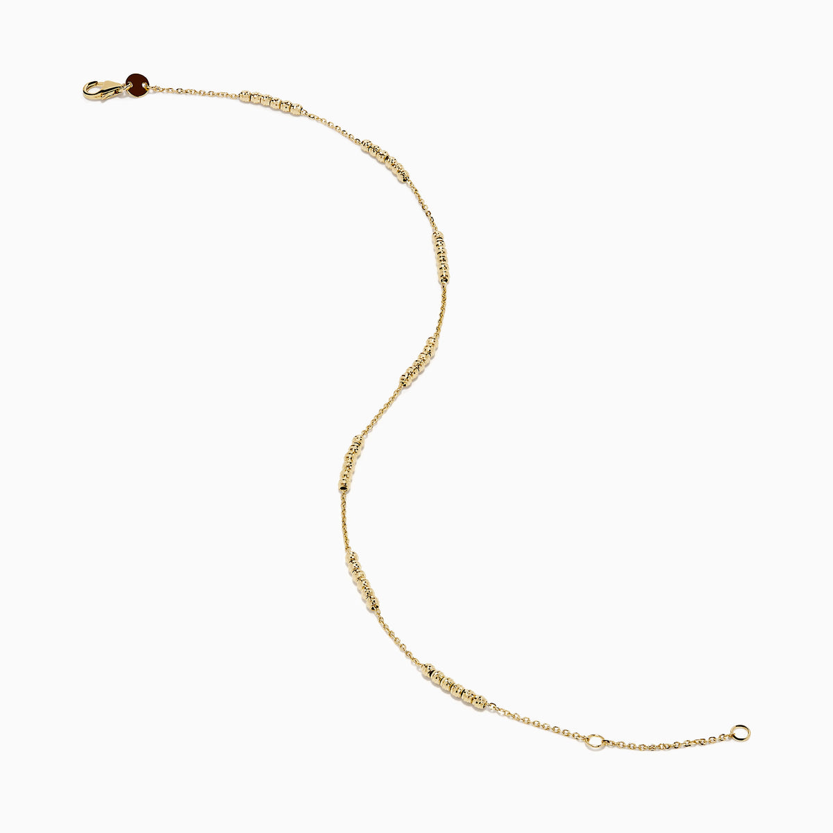 Beaded Station Anklet in 14K Yellow Gold view 2