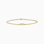 Heart Curb Chain Bracelet in 14K Yellow Gold view 3