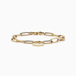 Paperclip Heart Charm Chain Bracelet in 14K Yellow Gold view 3