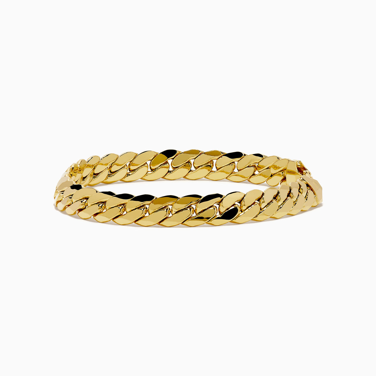 Hollow Cuban Chain Bracelet in 14K Yellow Gold view 3