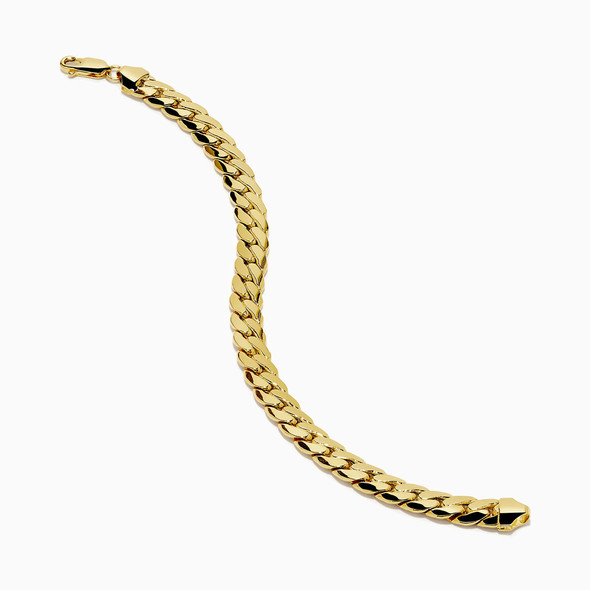 Hollow Cuban Chain Bracelet in 14K Yellow Gold view 2