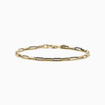 Hollow Paperclip Chain Bracelet in 14K Yellow Gold view 3