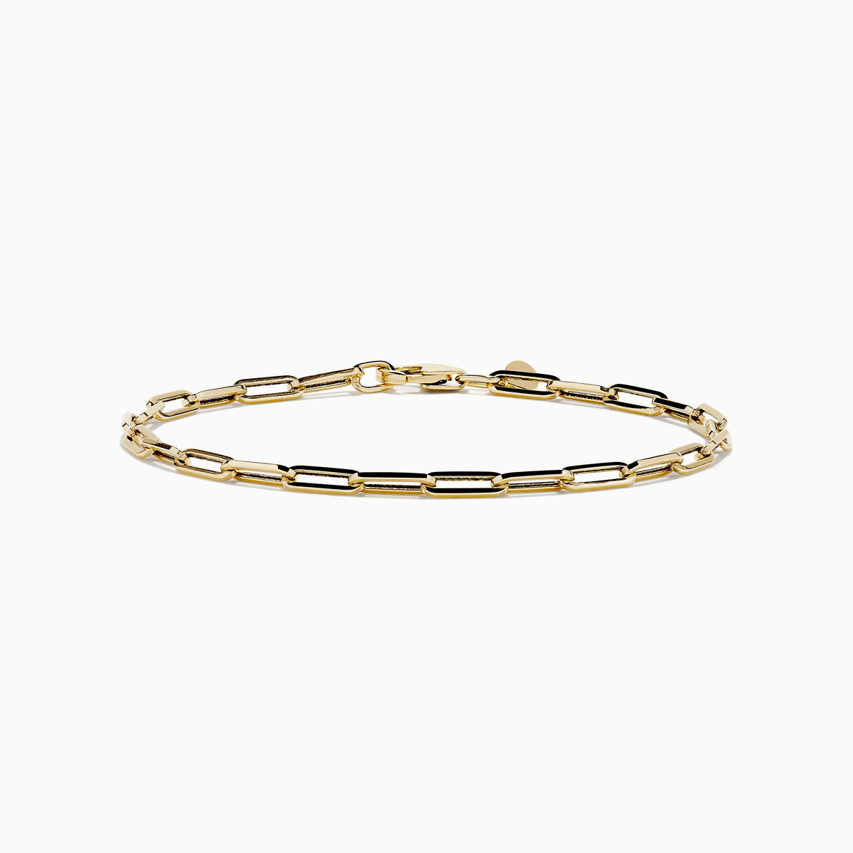 Hollow Paperclip Chain Bracelet in 14K Yellow Gold view 3
