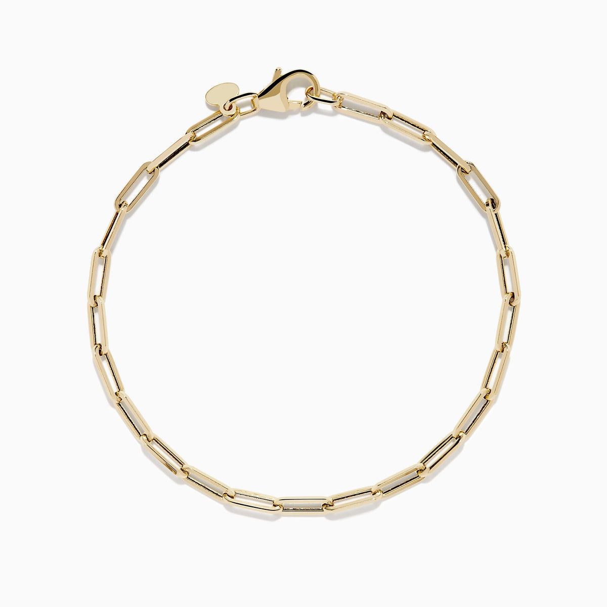 Hollow Paperclip Chain Bracelet in 14K Yellow Gold