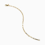 Hollow Paperclip Chain Bracelet in 14K Yellow Gold view 2