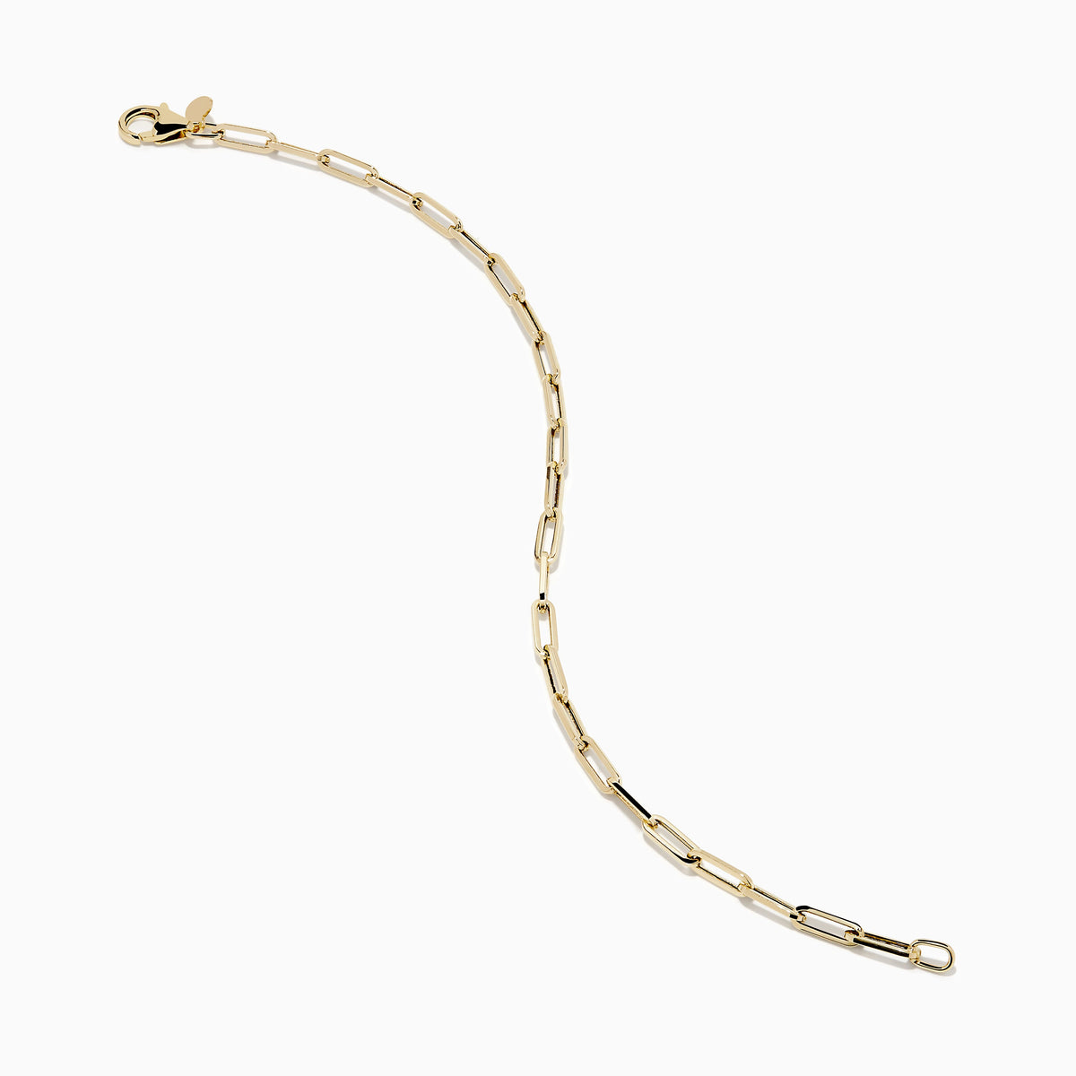 Hollow Paperclip Chain Bracelet in 14K Yellow Gold view 2