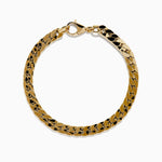 Hollow Flat Cuban Chain Bracelet in 14K Yellow Gold