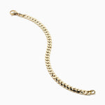 Hollow Flat Cuban Chain Bracelet in 14K Yellow Gold view 2