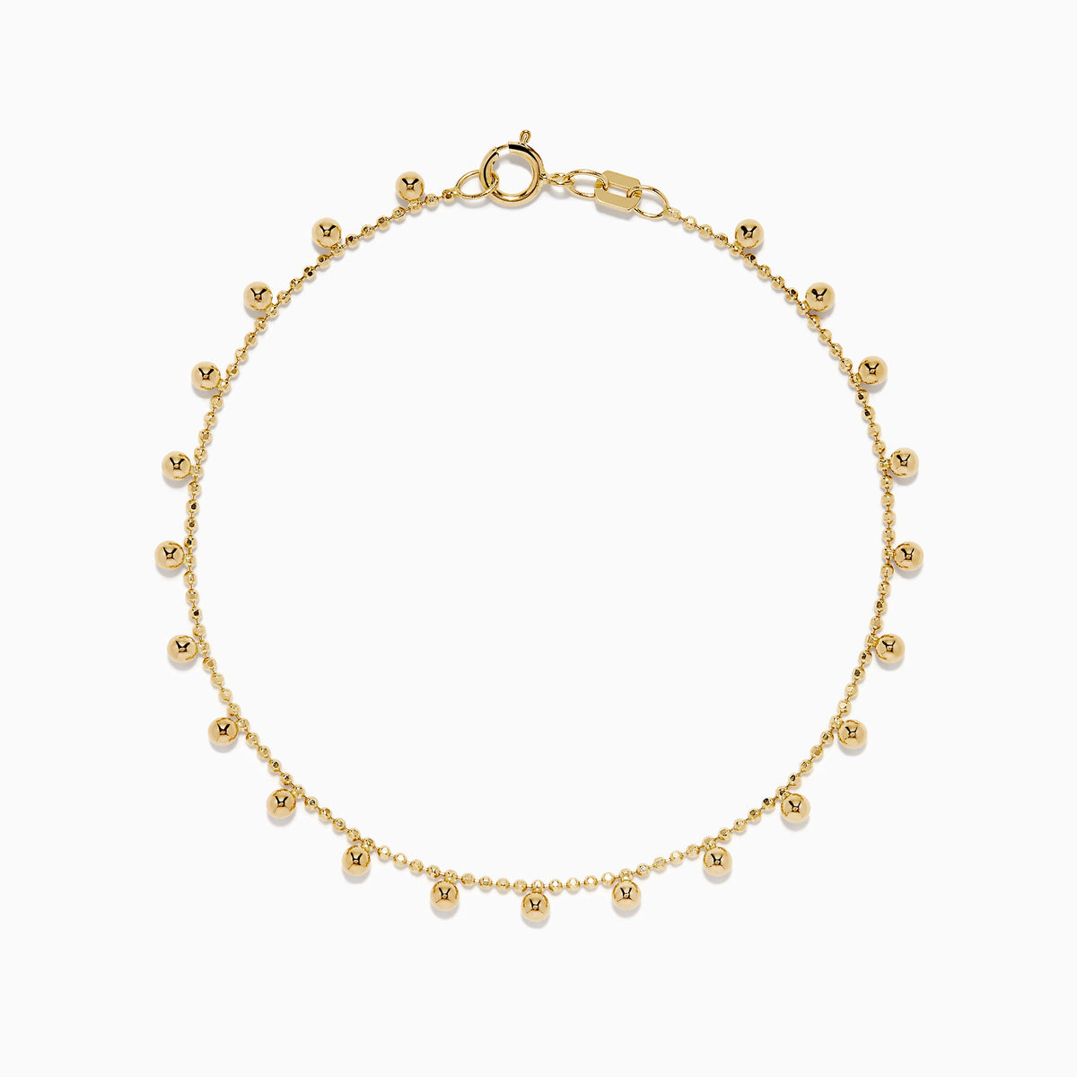 Tassel Bead Chain Bracelet in 14K Yellow Gold