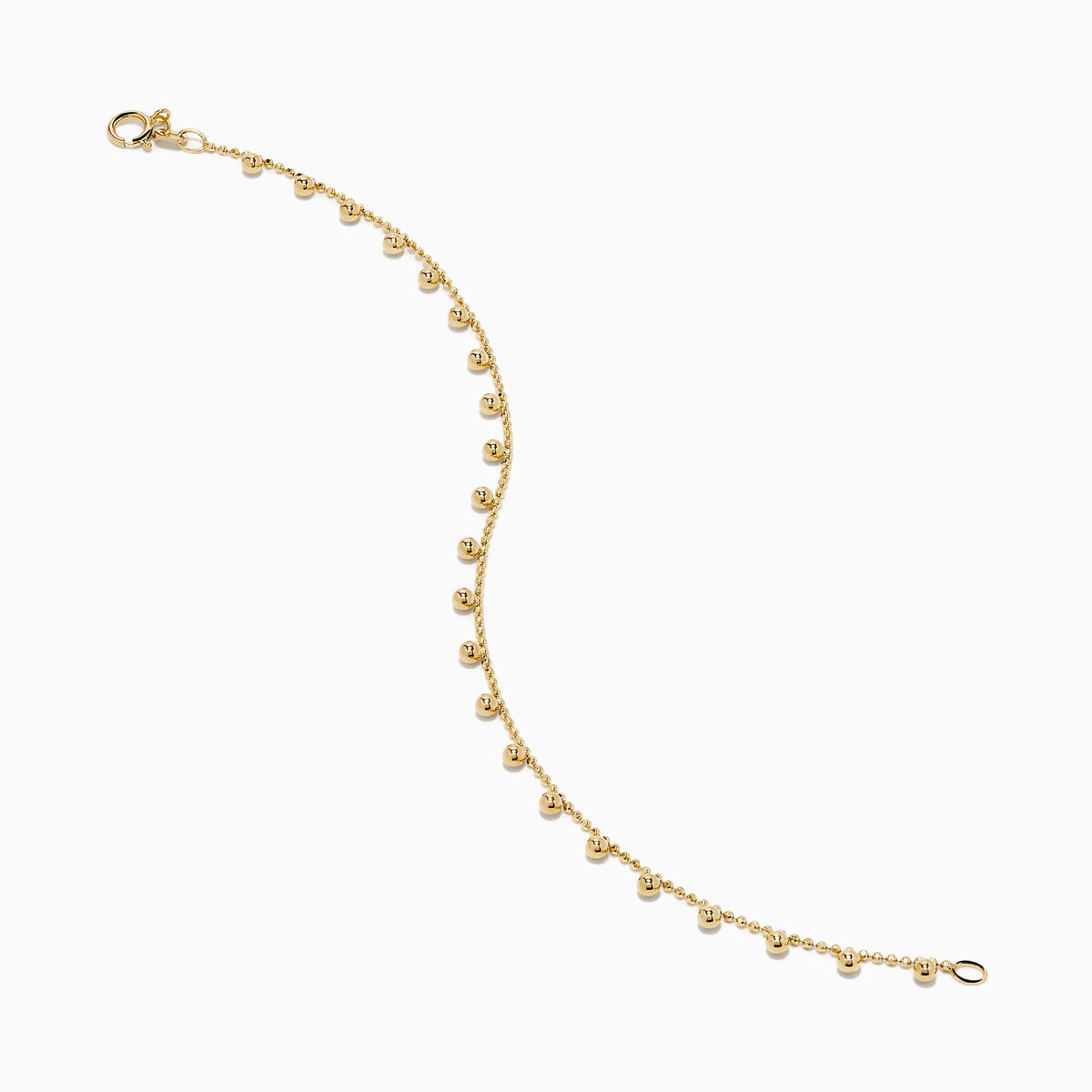Tassel Bead Chain Bracelet in 14K Yellow Gold view 2