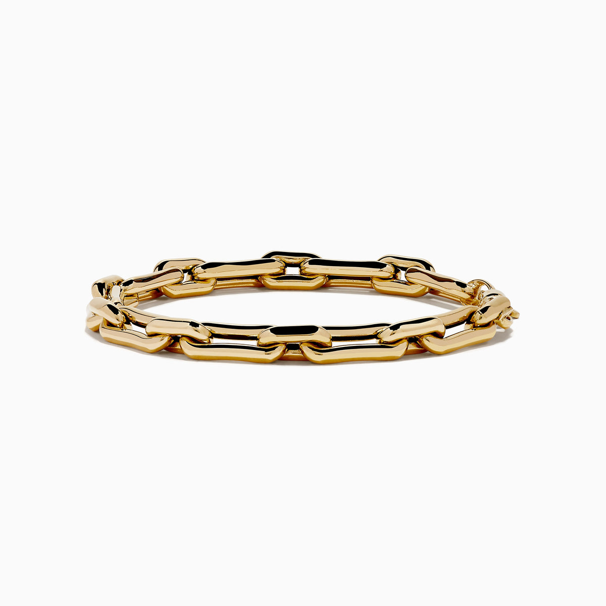 Hollow Oval Chain Link Bracelet in 14K Yellow Gold